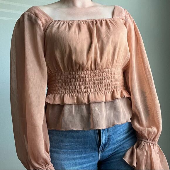 HYFVE Women's Clay Colored Boho Long Sleeve Blouse - Picture 2 of 9